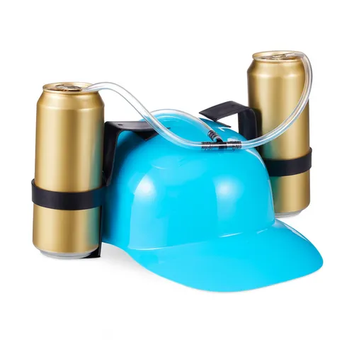 Party Trinkhelm - Bauarbeiterhelm mit Dosenhaltern - Funky Bauhelm mit Dosenhaltern für unvergessliche Partys. Wähle deine Farbe und genieße Spaß und gute Laune bei jedem Anlass!