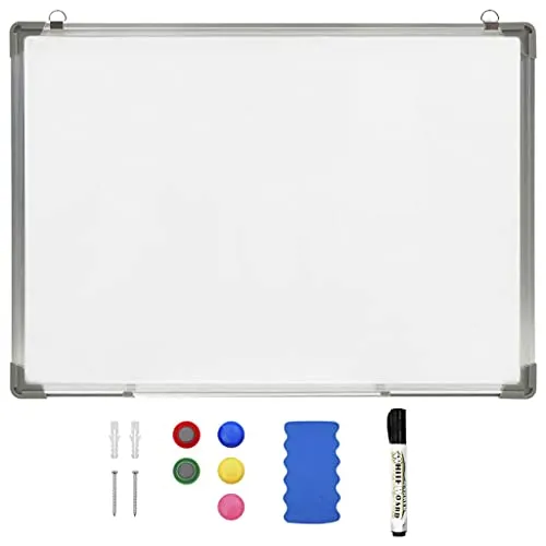 vidaXL Magnetisches Whiteboard 90x60cm - Whiteboard für Zuhause oder Büro, ideal zum Notieren und Präsentieren. Robuste Stahloberfläche, inklusive Marker und Magnete für vielseitige Nutzung.