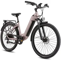 E-Bike Cityrad Marathon E-Fahrrad 810WH Pedelec, 36V 22,5AH 100km Reichweite Kettenschaltung, Heckmotor, 810Wh, Cityrad 7Gang Shimano,Scheibenbremsen - Gold