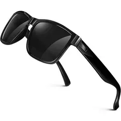 Sonnenbrille Polarisiert UV400 Schwarz mit Grauen Linsen - Genieße klare Sicht und maximalen Tragekomfort mit dieser eleganten Sonnenbrille. Der UV400-Schutz blockiert schädliche Strahlen, während die HD-polarisierten Gläser Blendung reduzieren – ideal für deine Outdoor-Abenteuer.