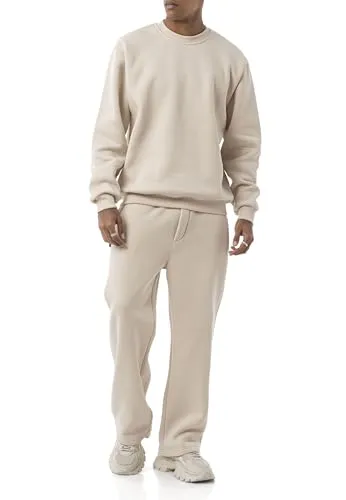 Redbridge Sweatsuit Zweiteiler – Bequemer Jogginganzug Set mit Sweatshirt & Hose – Loungewear Trainingsanzug für Freizeit & Alltag Beige XL