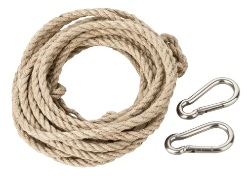 Vogel Schaukel selber bauen | Befestigungs Set | natürliches Hanfseil für Käfig