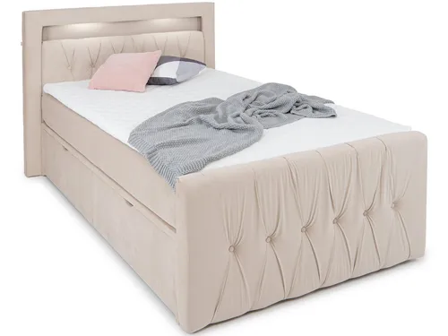 wonello Boxspringbett Valencia, mit LED-Beleuchtung und Stauraum, inkl. Topper