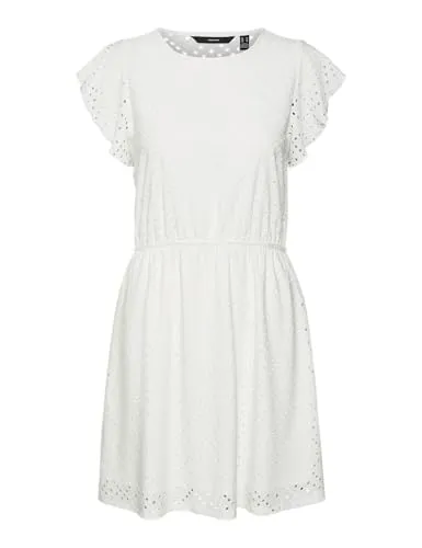 VERO MODA Vmtassa Sl Frill Short Dress JRS Noos in weiß von VERO MODA