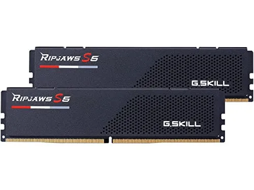 G.Skill Ripjaws S5 DDR5-6000 64GB - Dual Channel RAM für Gaming - RAM (64GB, 2 x 32GB) mit 6000 MHz für blitzschnelle Performance, ideal für Gamer und kreative Profis. Unterstützt Intel XMP für einfache Übertaktung.