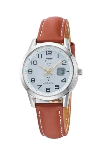 ETT Funkuhr Gobi Lady, ELS-11616-61L - Damenuhr mit Solar-Antrieb und Funkempfang, bietet eine automatische Zeitumstellung und ist bis 5 bar wasserdicht – ideal für den modernen Alltag.