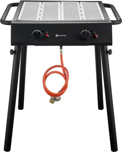 HENDI Gasgrill Xantos Black – 9,5 kW mit 2 Brennern von HENDI