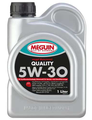 Meguin megol Quality 5W-30 Motoröl 1 Liter MB 229.5 BMW Longlife 01 VW Opel