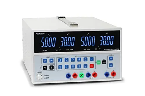 PeakTech P6075 – Professionelles Labornetzteil 0-30V / 0-6A DC - Labor-Stromversorgung mit hochpräziser Spannungs- und Stromeinstellung, LED-Display und USB-Schnittstelle für maximale Kontrolle und Flexibilität in Labor und Werkstatt.