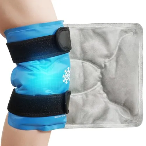 Koonie Kühlmanschette Knie mit Klettverschlüsse,Kalt & Warm Kompresse Wiederverwendbar Kühlpacks,35cm*27cm Kühlpads Groß Gel Kühlbandage für Knie Schmerzlinderung,ArthritisSchwellungen Sportverletzung