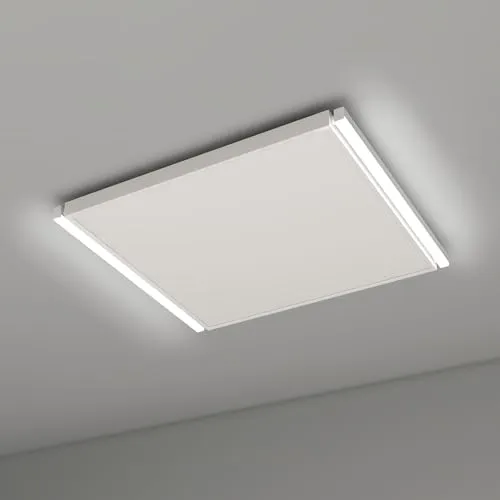 EVOKOR Infrarotheizung Deckenmontage 440W, Infrarot Deckenheizung mit LED Licht Beleuchtung Kaltweiß/Warmweiß Einstellbare Helligkeit-Thermostat-Fernbedienung-Überhitzungsschutz-655 * 595mm