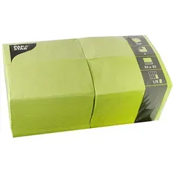 3-lagige limonengrüne Servietten 33x33 cm - Umweltfreundliche 3-lagige Tissue-Servietten in limonengrün, perfekt für Gastronomie und Catering - 250 Stück in praktischer Gastro-Packung.