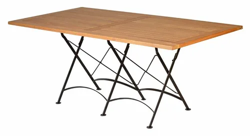 Kai Wiechmann Klapptisch Premium Teak 180 x 90 cm - Hochwertiger wetterfester Balkontisch aus robustem Teakholz und pulverbeschichtetem Stahl, ideal für 4-6 Personen und ganzjährig im Freien nutzbar.