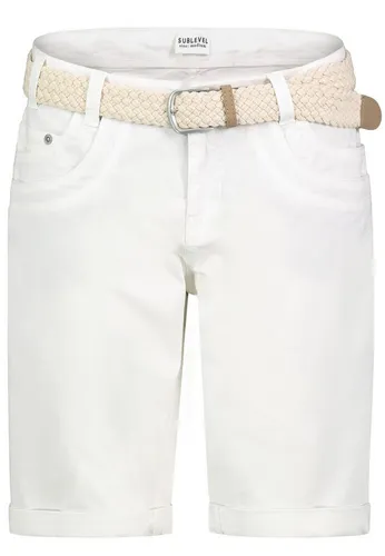SUBLEVEL Shorts Damen Bermudas kurze Hose Baumwolle Jeans Sommer Chino Stoff