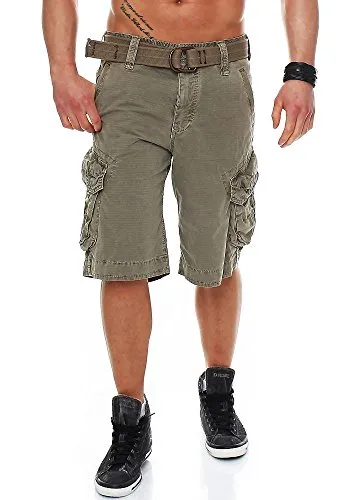 Jet Lag Herren Cargo Shorts Take Off 3 (16) mit Gürtel Cement W44