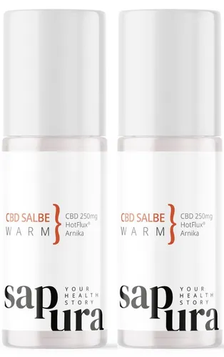 SAPURA® CBD Wärmesalbe Roll-On 2er Set - Praktischer Roll-On für die gezielte Anwendung bei Muskelverspannungen und Schmerzen. Mit natürlichen Inhaltsstoffen wie Arnika und Teufelskralle für ein angenehmes Hautgefühl. Made in Germany!