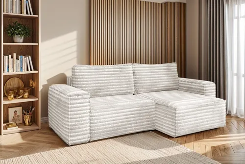 Kaiser Möbel Bohoo Ecksofa L-Form Ecru Rechts