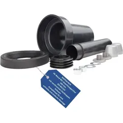 BADfabrik24 PE-Wand-WC-Anschlussgarnitur 180 mm, G DN 90/110 mit verchromten Deckkappen