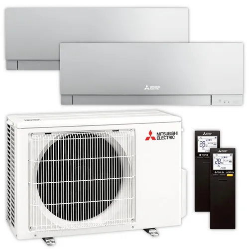 Mitsubishi Multisplit Klimaanlage Set | MSZ-EF | 3,5 kW + 3,5 kW | Silver