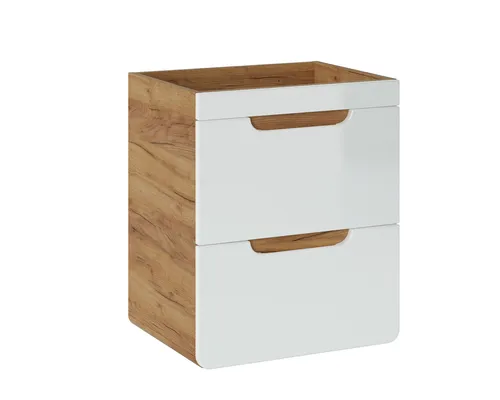 Waschbeckenunterschrank 50cm FERMO in Weiß Hochglanz
