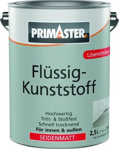 Primaster Flüssigkunststoff seidenmatt 2,5 L - Kieselgrau für kreative Projekte - Flüssigkunststoff in seidenmattem Finish, ideal für kreative Anwendungen und langlebigen Schutz von Oberflächen.