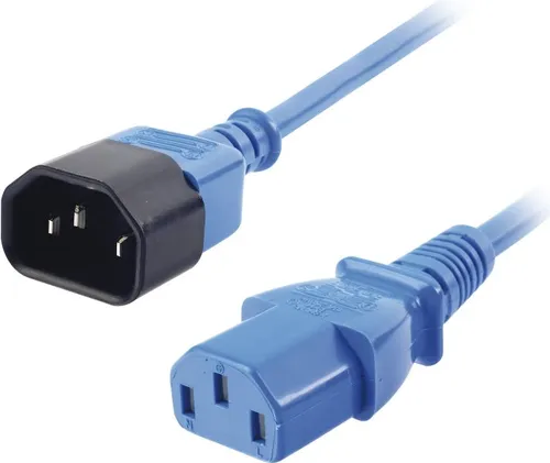 Lindy - Spannungsversorgungs-Verlängerungskabel - IEC 320 EN 60320 C14 - IEC 320 EN 60320 C13 - 50cm - geformt - Blau (30470)