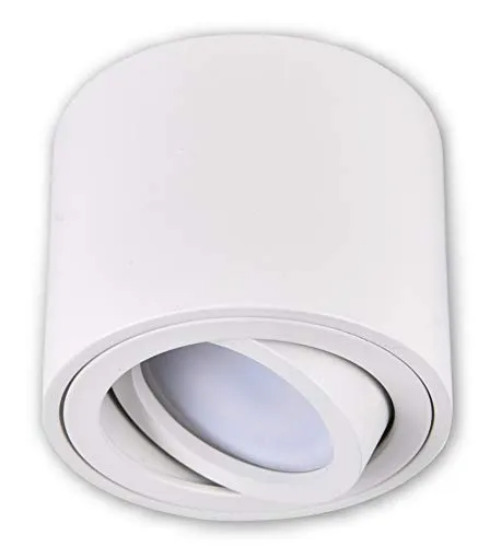 LICHT DISCOUNT Dimmbare LED Aufbauleuchte 5W weiss neutralweiss 230V 3 Stufen Dimmung ohne Dimmer möglich 100/40/15% Aufbaulampe LED Decken Spot Schwenkbar