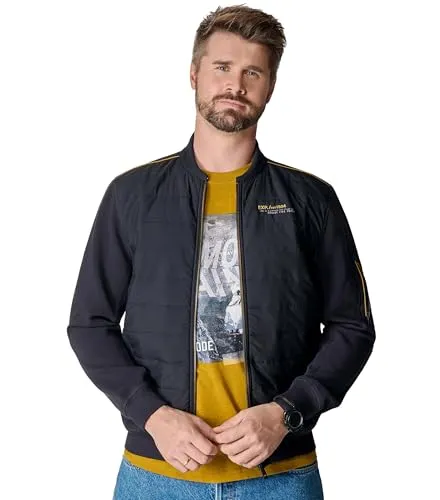CASAMODA Sweatjacke Uni Dunkelblau M - Funktionsjacke mit sportlichem Design, normaler Passform und Stehkragen – ideal für aktive Freizeitgestaltung und vielseitig kombinierbar.