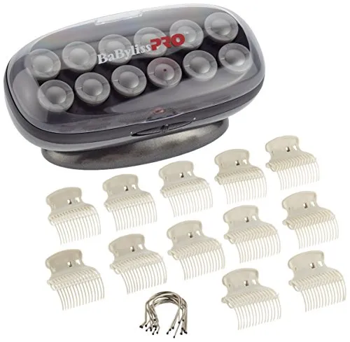 Babyliss Pro BAB3025E Jumbo Keramik Heizwickler - Lockenwickler mit 12 Stück (38 mm), schnelles Aufheizen und hitzebeständiger Deckel für professionelle Ergebnisse und glänzende Locken.