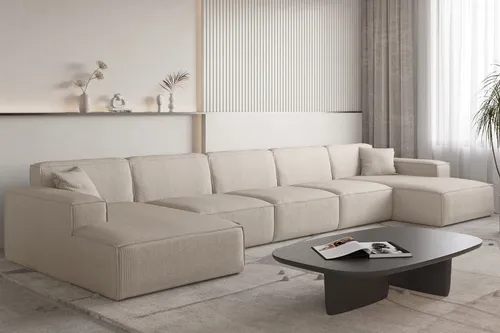 Wohnlandschaft Sofa U-Form CELES PREMIUM XL von Fun Möbel
