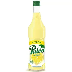 Pulco Zitronensaft 0,7 Liter - Sirup mit frischem Zitronengeschmack, ideal als Basis für Cocktails und Getränke. Hergestellt aus hochwertigen Früchten aus Spanien und Sizilien.