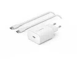 Belkin USB-C Netzteil mit USB-C Kabel (25 W) - Multimedia,Peripherie,Stromversorgung,Ladegeräte – Schnelles und effizientes Laden für Ihre Geräte dank 25 W Leistung und hochwertigem USB-C Kabel.