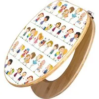Banjado Design WC Sitz Bambus mit Kinder-Motiv - Vielseitiger Toilettensitz aus robustem Bambus, ideal für alle gängigen Toilettenschüsseln. Mit schutzlaminierter Motivfolie für ansprechendes Design und leichte Reinigung.