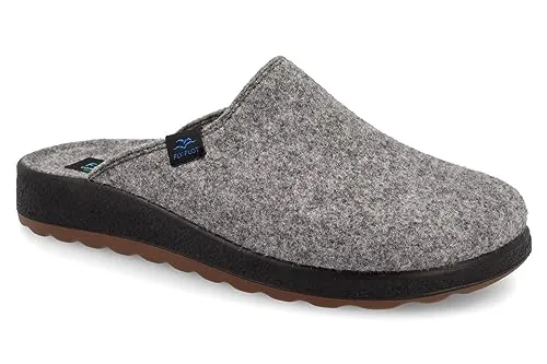 Fly Flot Herren Hausschuh Wollfilz Pantoffel mit Anti Shock Funktion 220082, Größe:47 EU, Farbe:Grau