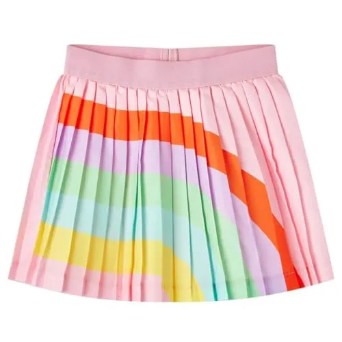 Kinder Faltenrock Regenbogen Mädchen Rock Minirock Mädchenrock Hellrosa 128