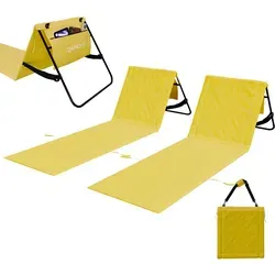 24MOVE® Strandmatte 2er Set klappbar mit Rückenlehne - Camping-Möbel für maximalen Komfort am Strand oder im Garten – wasser- und sandabweisend, leicht transportierbar und langlebig für viele Sommer.