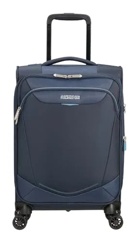 American Tourister Summerride Spinner 55/20 EXP TSA Trolley Navy dunkelblau - Stylischer Trolley für Kurzreisen – der American Tourister Summerride bietet optimale Organisation mit bis zu 45 Litern Volumen und sicherem TSA-Zahlenschloss. Mit vier leisen Rollen und erweiterbarem Design für mehr Stauraum.