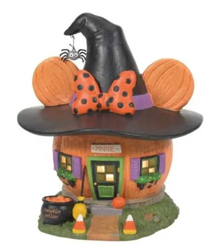 Department 56 Disney Village Halloween Minnie Maus Pumpkintown Haus Entzündete