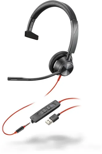 HP POLY Blackwire 3315-M - Kabelgebundenes Headset mit Rauschunterdrückung - Headset für klare Gespräche mit aktiver Rauschunterdrückung und Microsoft Teams-Zertifizierung, ideal für Home Office und professionelle Umgebungen.