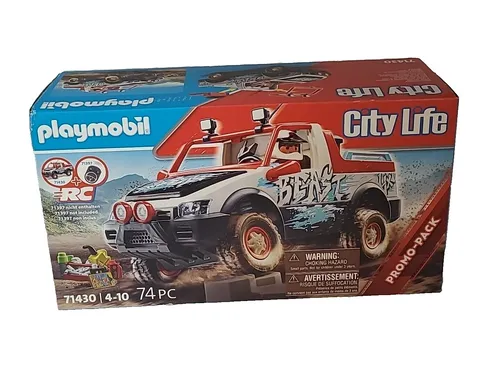 PLAYMOBIL City Life 71430 RC-Fahrzeuge Rally-Car - Offroad-Pickup mit beweglicher Achse, ideal für actionreiche Abenteuer und kreatives Rollenspiel