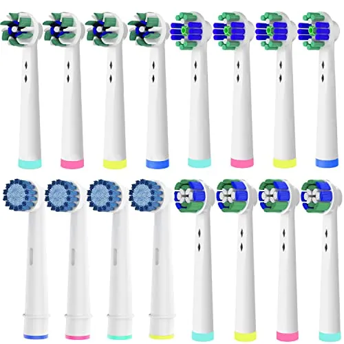 16pcs Aufsteckbürsten Kompatibel mit Oral b elektrische Zahnbürste, 3D Whitening, Precision Clean, Cross Clean, Sensitive Clean, Vier Modelle für eine ideale Putzleistung