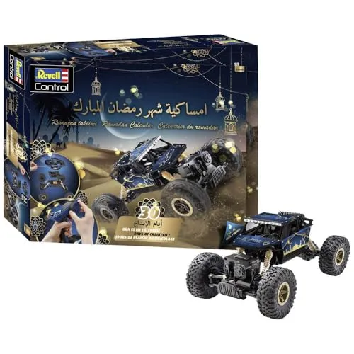 Revell Ramadan Kalender I RC Crawler – 30 Tage Bauspaß für Kinder - Spielzeug-Adventskalender mit integriertem Fastenerlebnis. Baue deinen RC Crawler in 30 Tagen und entdecke spielerisch den kreativen und spirituellen Aspekt des Ramadan.
