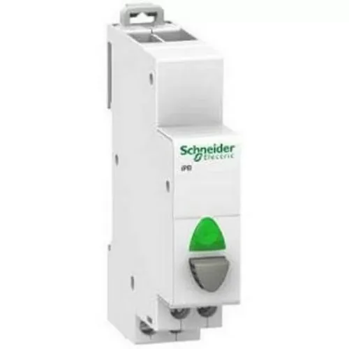 Schneider A9E18036 - Acti9 iPB Leuchttaster 1 NO grau + grüne LED