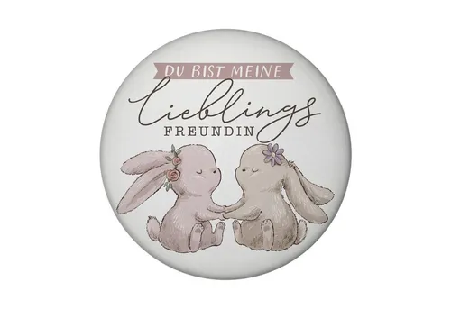 speecheese Magnet Hasen Magnet rund rund mit Spruch Du bist meine Lieblingsfreundin