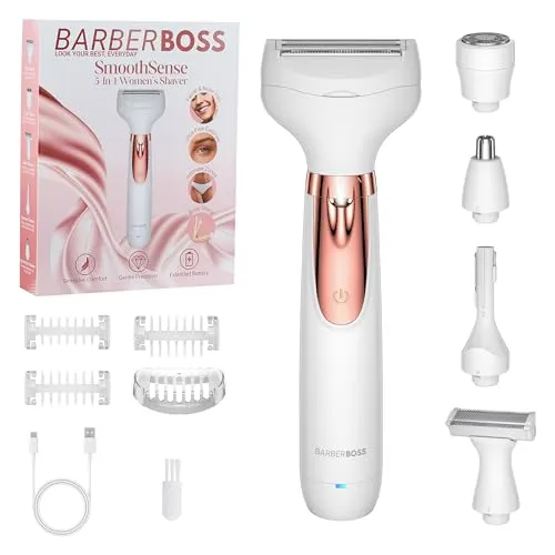BarberBoss 5-in-1 Damen Elektrorasierer, Ladyshaver, QR-8005