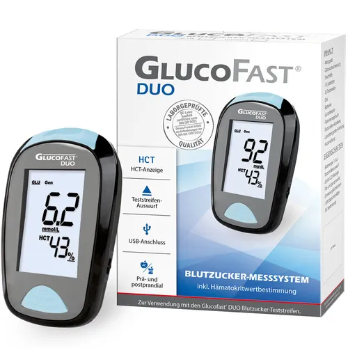 Glucofast Duo Blutzucker-Messsystem mg/dL - Blutzucker und HCT-Messung