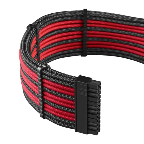 CableMod PRO ModMesh C-Series AXi, Hxi, RM Kabel-Set - Schwarz/Rot - Premium Kabel-Set für Corsair-Netzteile, aus hochwertigem ModMesh-Material mit neun flexiblen Sleeve-Kabeln für individuelle PC-Gestaltung.
