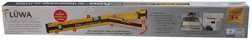FLÜWA Wasserwaage mit Flügel und Magnet - Präzisionswasserwaage mit magnetischer Unterseite, ideal für exakte Messungen und einfaches Arbeiten. Länge: 65 cm, aus Aluminium, inklusive Winkelmesser für 45° & 90°.