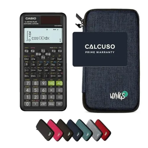 Casio fx-991ES Plus 2nd Edition mit WYNGS Schutztasche Blau in blau von CASIO