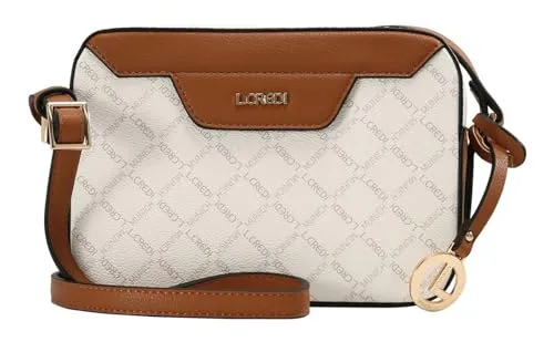 L.CREDI Filiberta Umhängetasche 22 cm - Umhängetasche mit elegantem Allover-Logo-Design, verstellbarem Schulterriemen und praktischem Reißverschluss-Hauptfach für die perfekte Organisation.